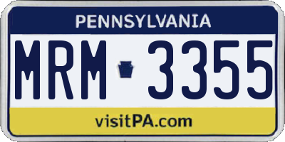 PA license plate MRM3355
