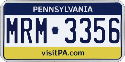 PA license plate MRM3356
