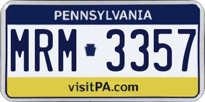 PA license plate MRM3357