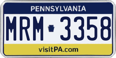 PA license plate MRM3358