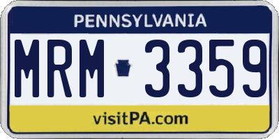 PA license plate MRM3359