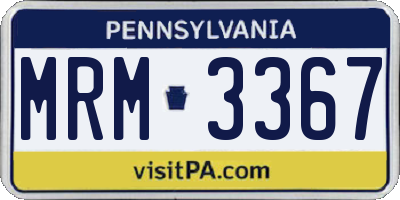 PA license plate MRM3367