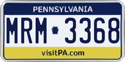 PA license plate MRM3368