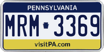 PA license plate MRM3369