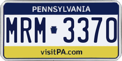 PA license plate MRM3370