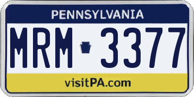 PA license plate MRM3377