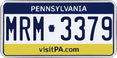 PA license plate MRM3379