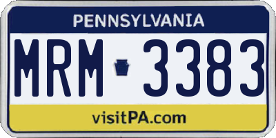 PA license plate MRM3383
