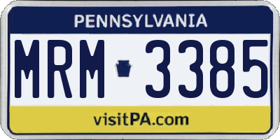 PA license plate MRM3385