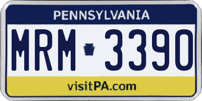 PA license plate MRM3390