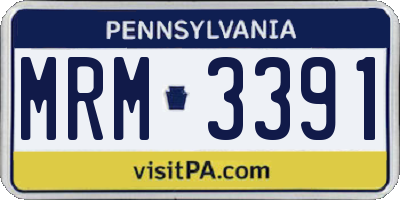 PA license plate MRM3391