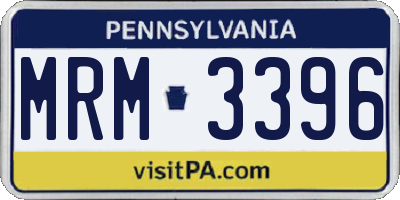 PA license plate MRM3396