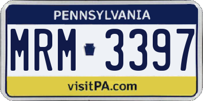 PA license plate MRM3397