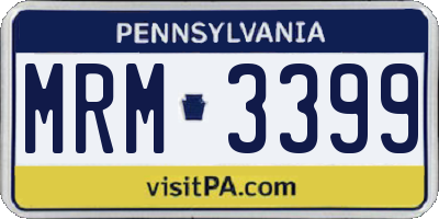 PA license plate MRM3399