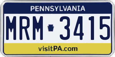 PA license plate MRM3415