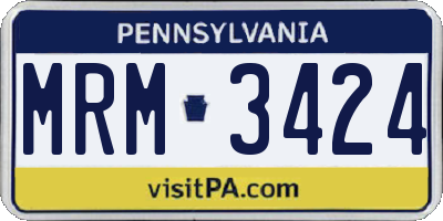 PA license plate MRM3424