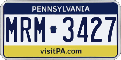 PA license plate MRM3427