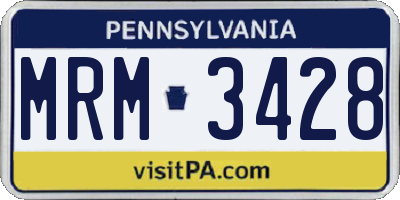 PA license plate MRM3428