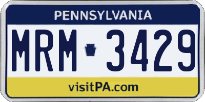 PA license plate MRM3429