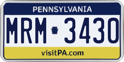PA license plate MRM3430