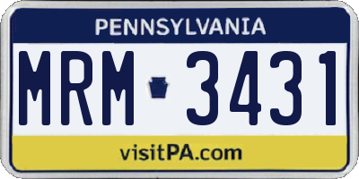 PA license plate MRM3431