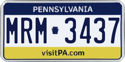 PA license plate MRM3437