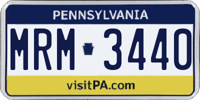 PA license plate MRM3440