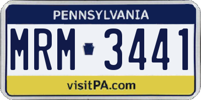 PA license plate MRM3441
