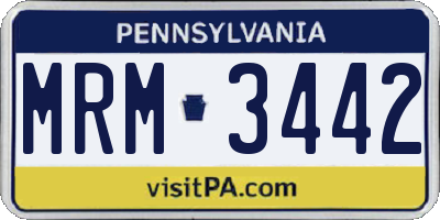 PA license plate MRM3442