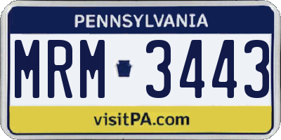 PA license plate MRM3443