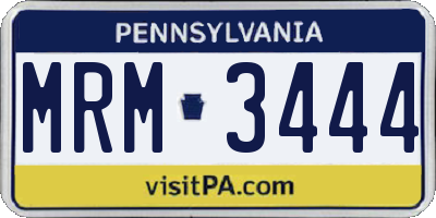 PA license plate MRM3444