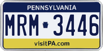 PA license plate MRM3446