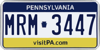 PA license plate MRM3447