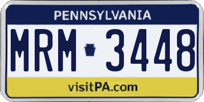 PA license plate MRM3448