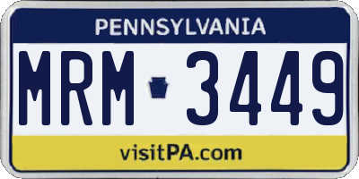 PA license plate MRM3449