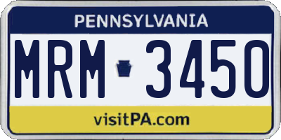 PA license plate MRM3450