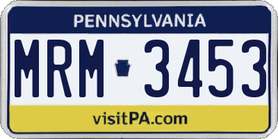 PA license plate MRM3453