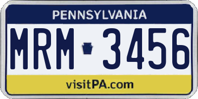 PA license plate MRM3456