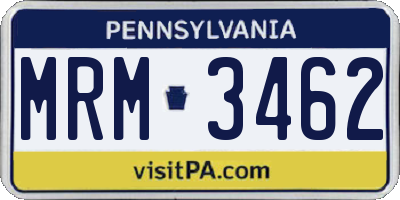 PA license plate MRM3462