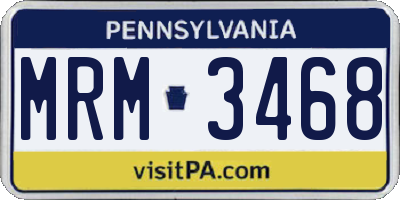 PA license plate MRM3468
