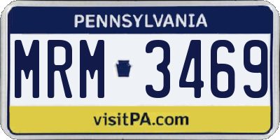 PA license plate MRM3469