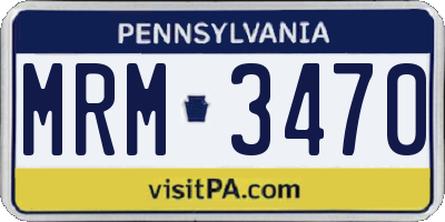 PA license plate MRM3470