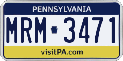 PA license plate MRM3471