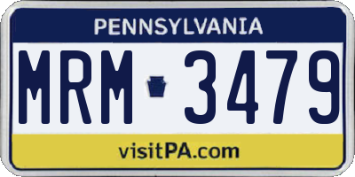 PA license plate MRM3479