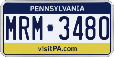 PA license plate MRM3480