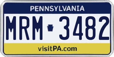 PA license plate MRM3482