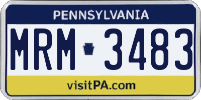 PA license plate MRM3483