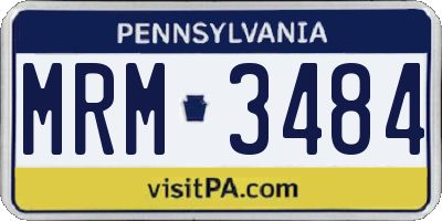 PA license plate MRM3484