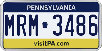 PA license plate MRM3486