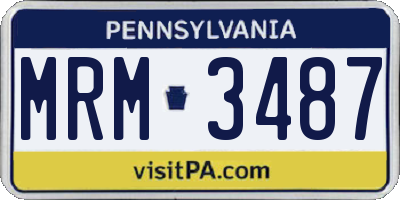 PA license plate MRM3487
